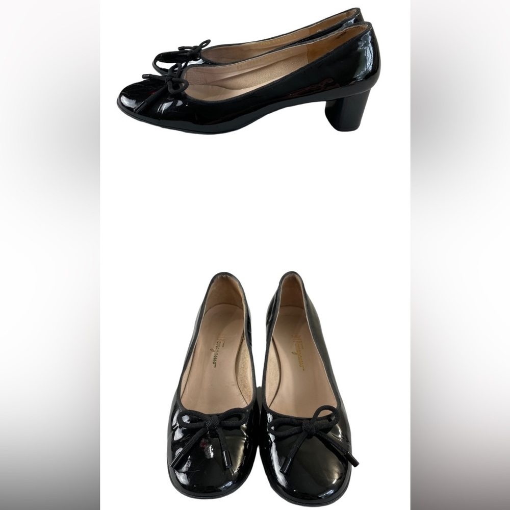 Ferragamo Black Patent Heels